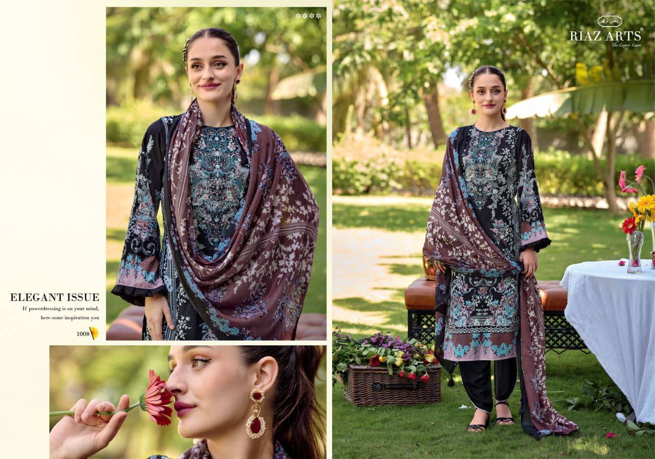 NAYRA VOL 40 BY RIAZ ARTS 1001 To 1008 Series Pakistani Suits Ethnic Wear Pure Cotton Dresses At Wholesale